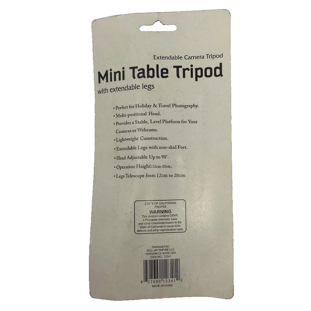 FamilyMaid Mini Table Tripod Extendable Legs Camera Tripod NOS